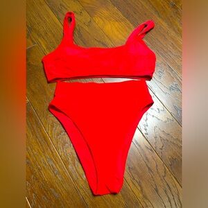 Aerie Red 2 piece bathing suit
